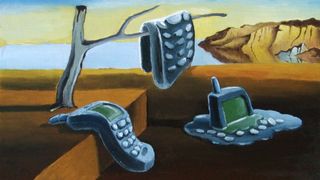 A parody of Salvador Dalí's The Persistence of Memory painting