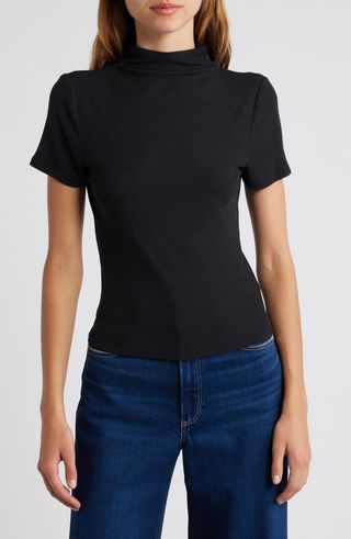 Blanche Mock Neck Rib Top