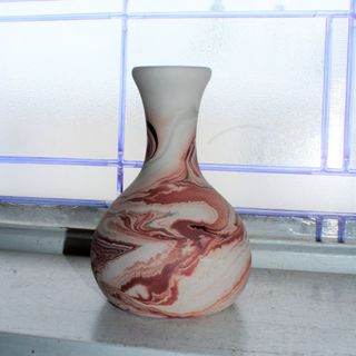 cream and white vintage vase