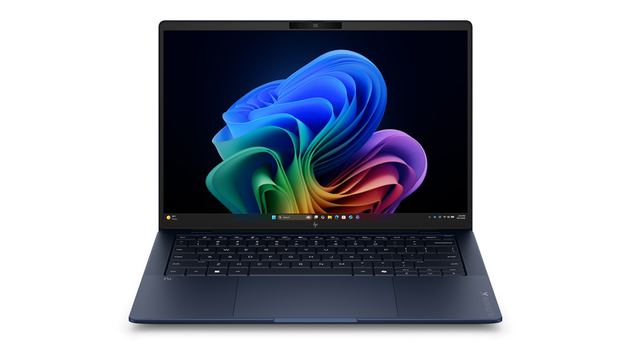 HP EliteBook X G2a on a white background showing the Windows 11 desktop