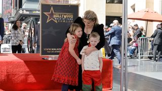River Rose Blackstock, Kelly Clarkson, and Remington Alexander Blackstock attend The Hollywood Walk Of Fame Star Ceremony