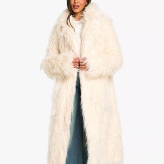 Faux Mongolian Fur Maxi Coat