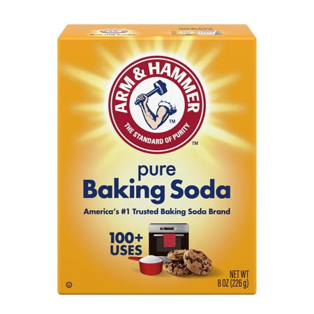 Arm & Hammer Pure Baking Soda, 1 Count, 8oz, Good for Baking, Shelf Stable, Cardboard Box, New