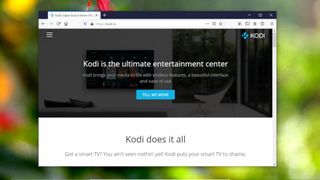 screengrab di Kodi sito web's website