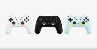 Google Stadia Controller in three colours