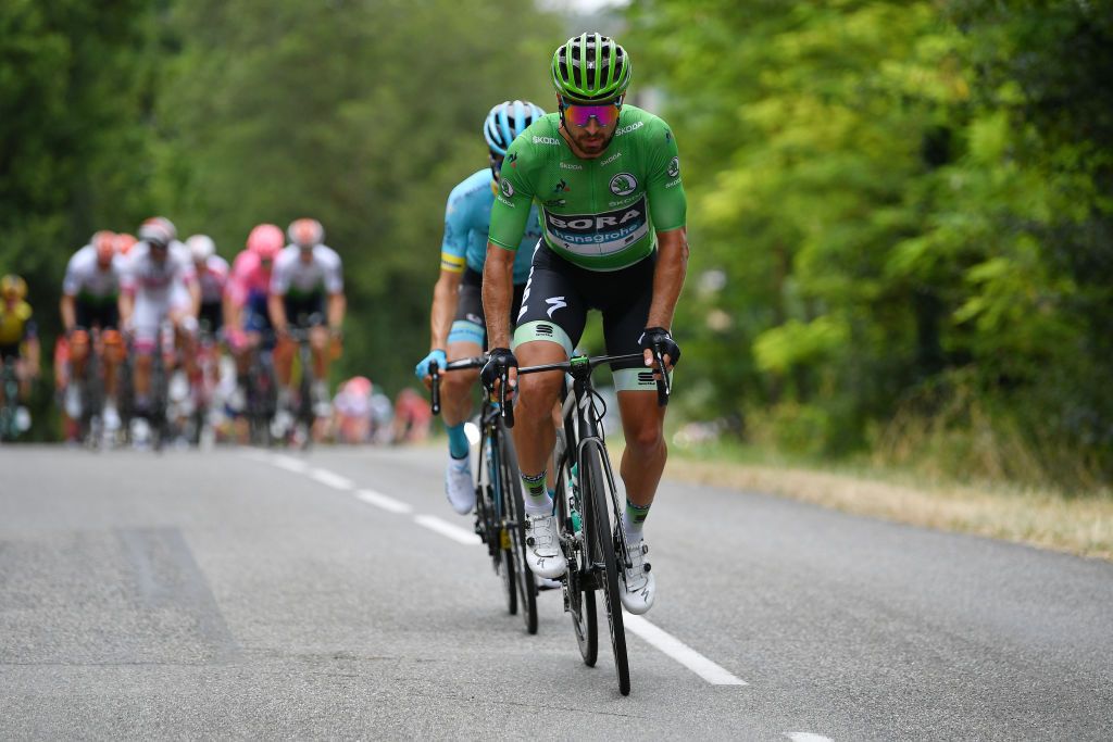 Peter Sagan was in the break seeking more points for his green jersey battle