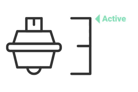 Wooting rapid trigger feature gif showing adjustable actuation setting