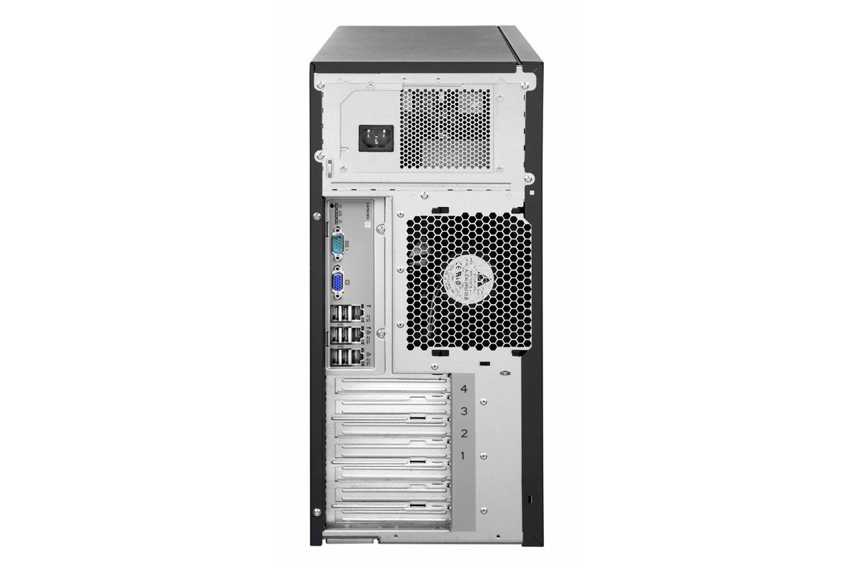 The remote management controller has a dedicated network port or can share access with the first Gigabit Ethernet network por