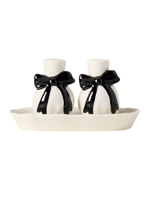 Benedita Stoneware Bow Salt & Pepper Shakers