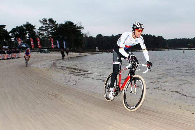 Zdenek Stybar cruises on the beach.