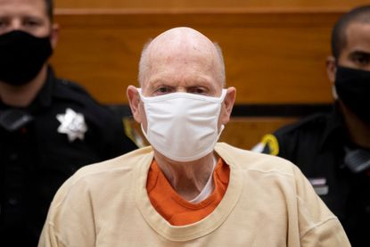 Joseph James DeAngelo looks on during the second day of victim impact statements at the Gordon D. Schaber Sacramento County Courthouse on August 19, 2020, in Sacramento, California.