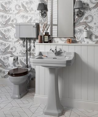 traditional grey bathroom