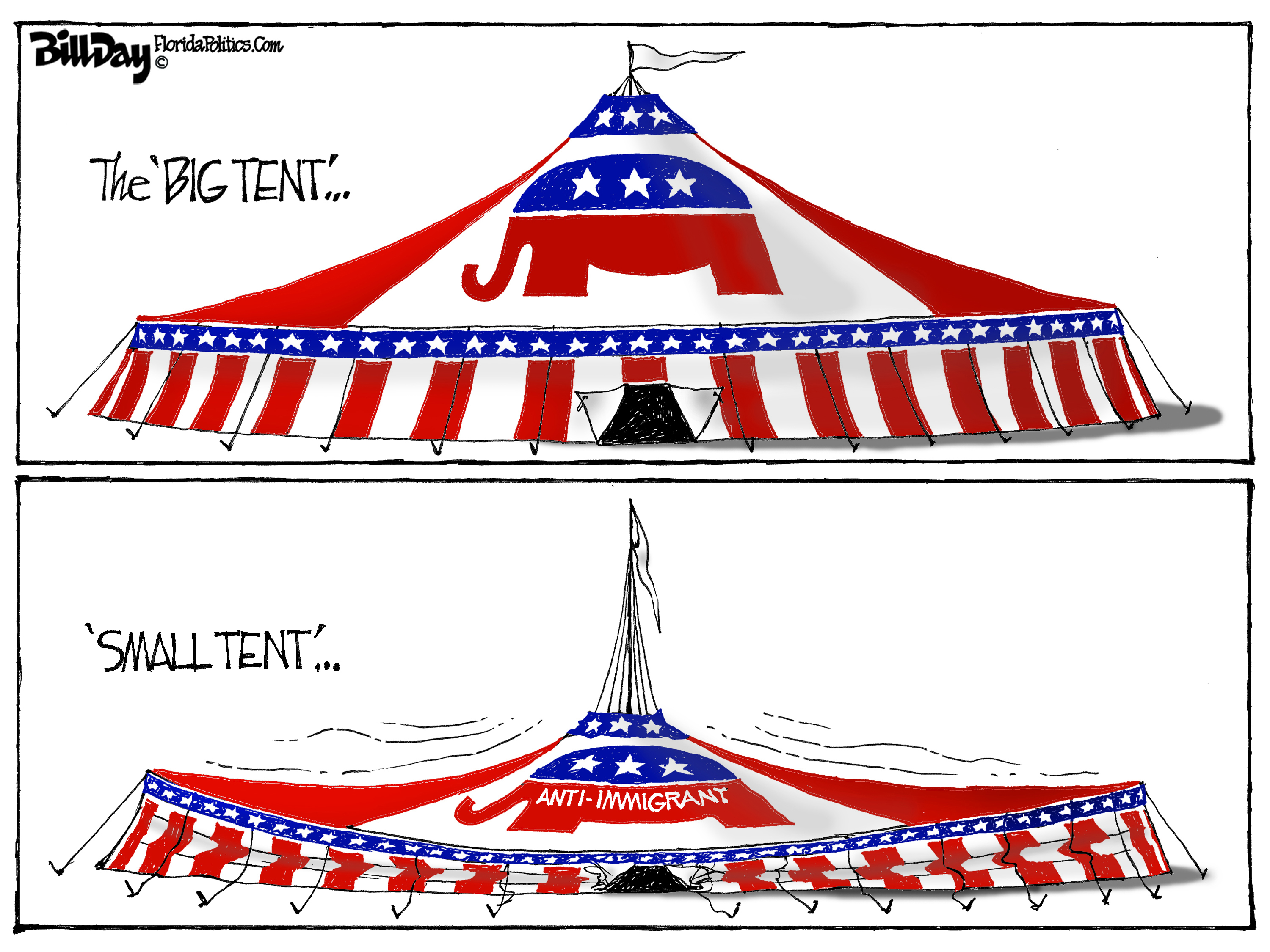 Political Cartoon U.S. Trump GOP anti-immigration ICE
