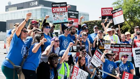 Hollywood writers celebrate tentative contract