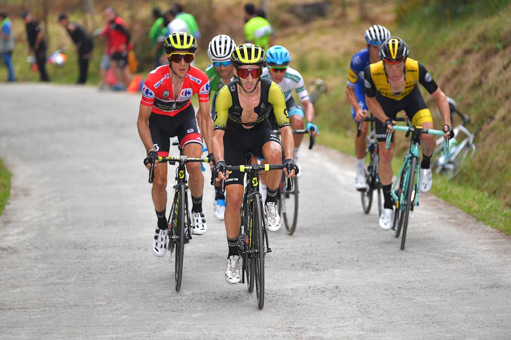 Adam Yates leads brother Simon during stage 17 at the Vuelta