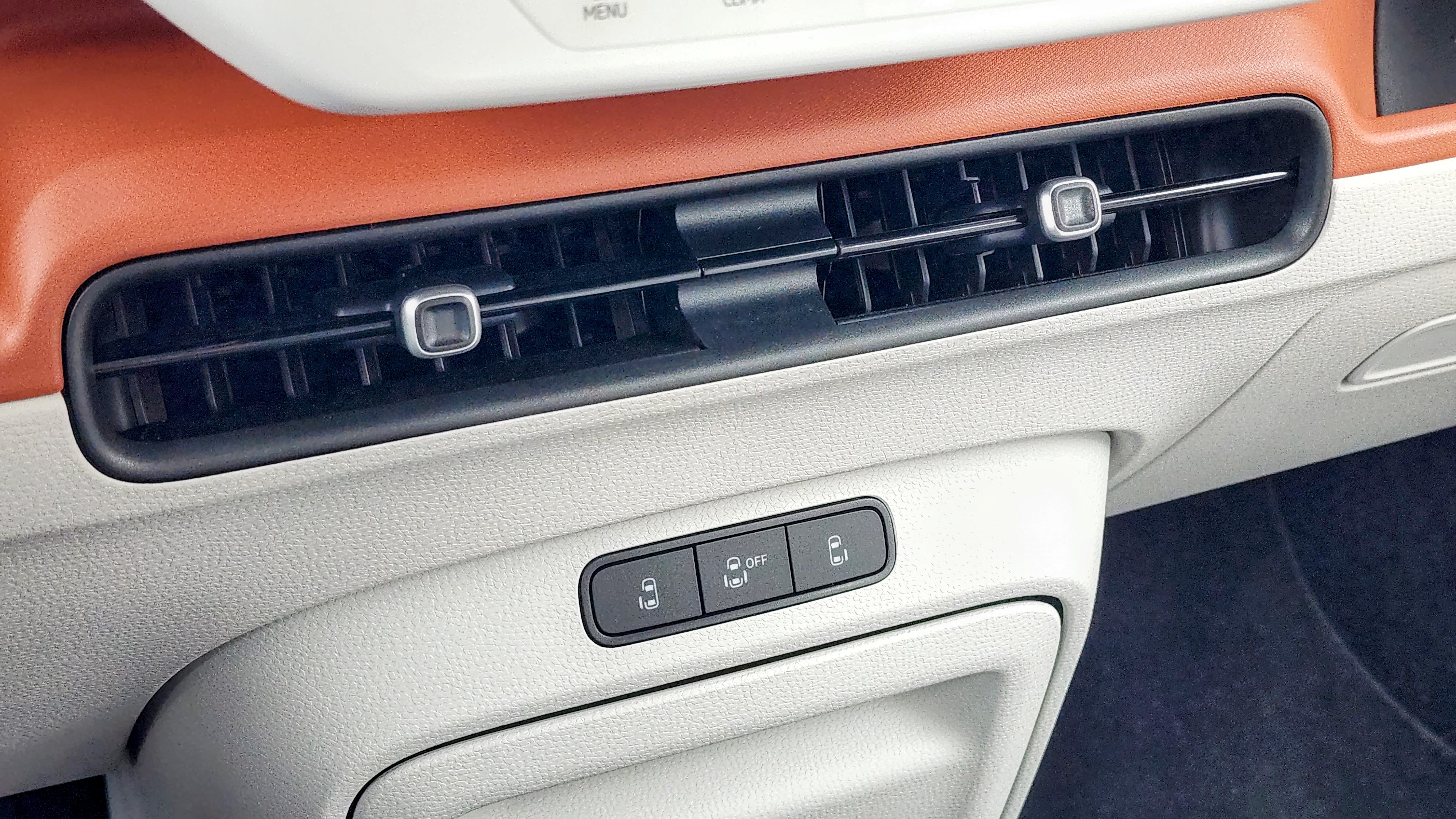 Close-up of vents and door lock buttons in VW ID Buzz