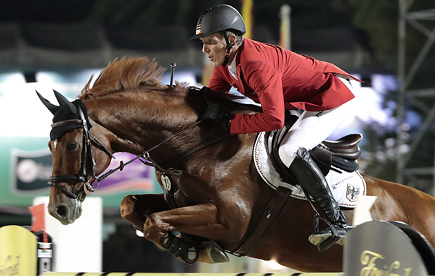 Ludger Beerbaum of Germany riding Casello in The Furusiyya FEI Nations Cup&amp;trade; Jumping Final 2016 Barcelona, 24 September 2016. Photo Jim Hollander/FEI