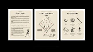 Hello Tomorrow logo design; a made up sports game manual