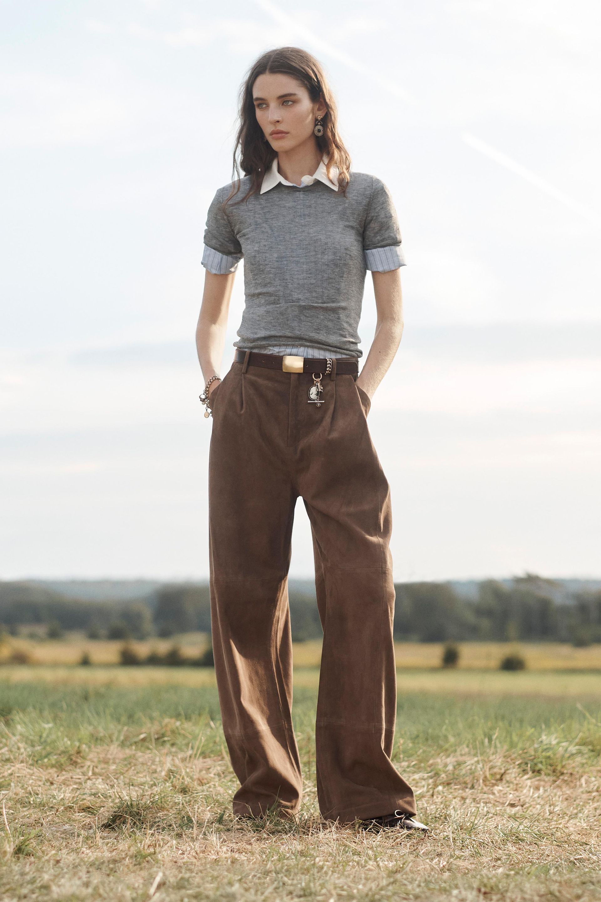 100% Suede Pleated Pants Limited Edition