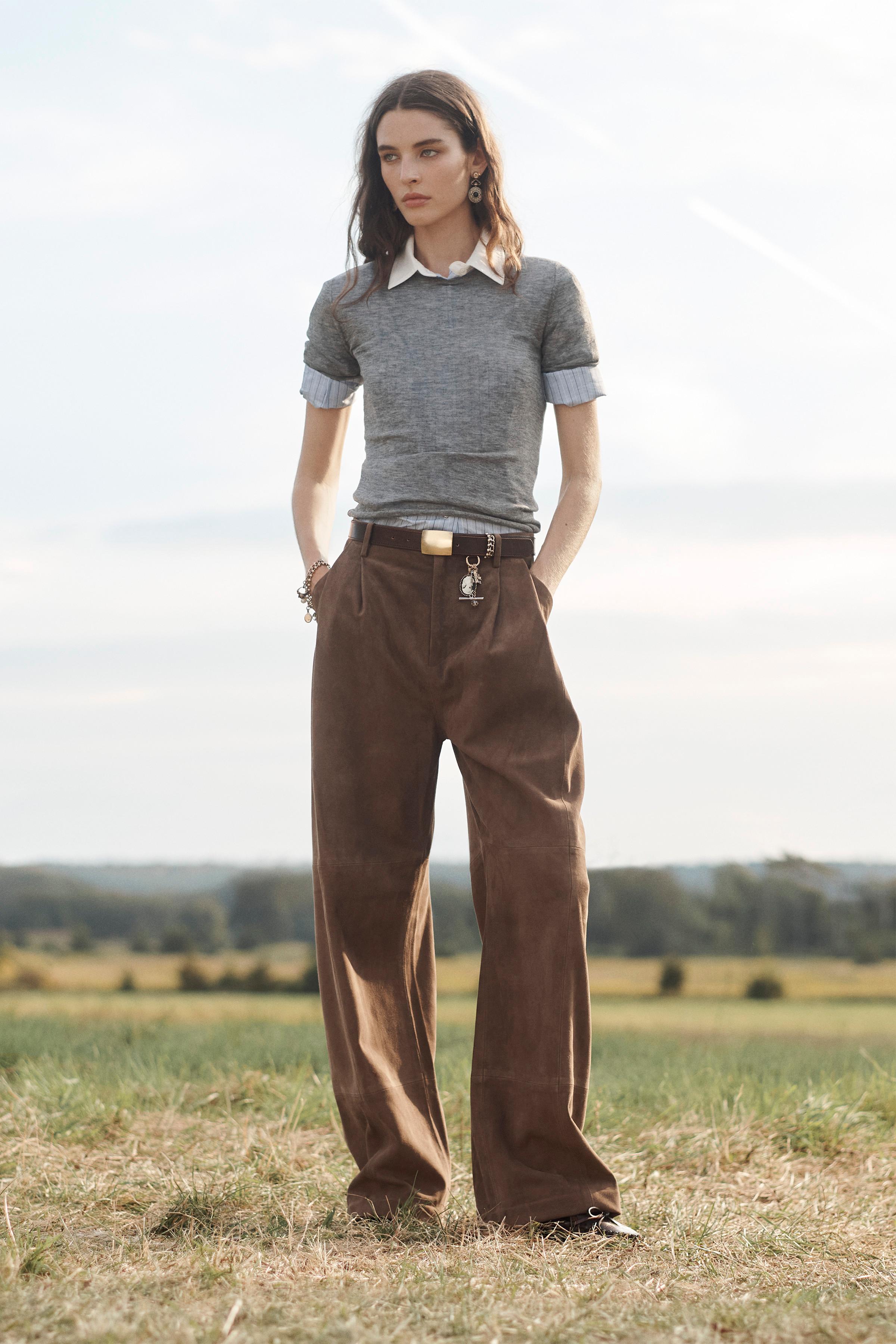 100% Suede Pleated Pants Limited Edition