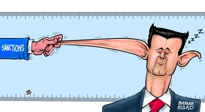 Political Cartoon International Bashar al Assad Syria sanctions America