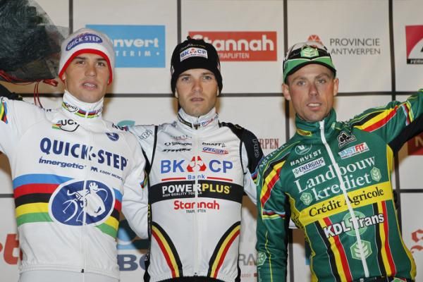 GvA Trofee-Azencross podium (l-r): Zdenek Stybar, Niels Albert, Sven Nys