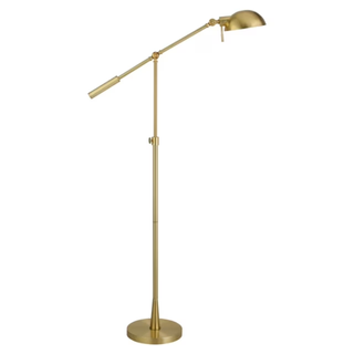 brushed brass tilted floor lamp