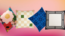four pillows with different patterns