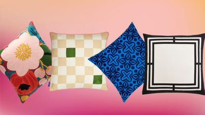 four pillows with different patterns