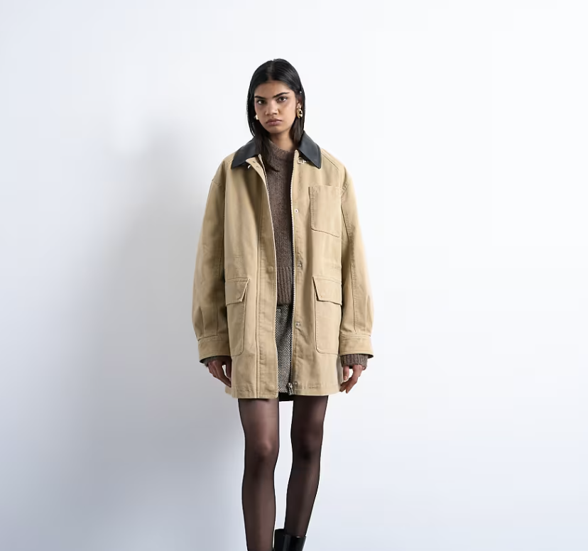 TOPSHOP, Barn Jacket With Buckle Detail 