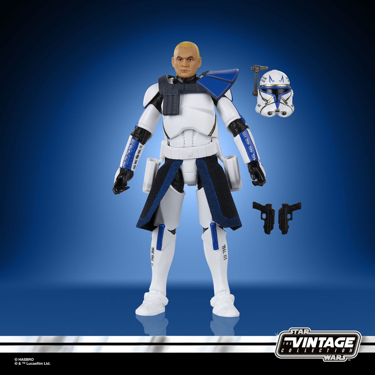 Clone Commander Rex on a blue background