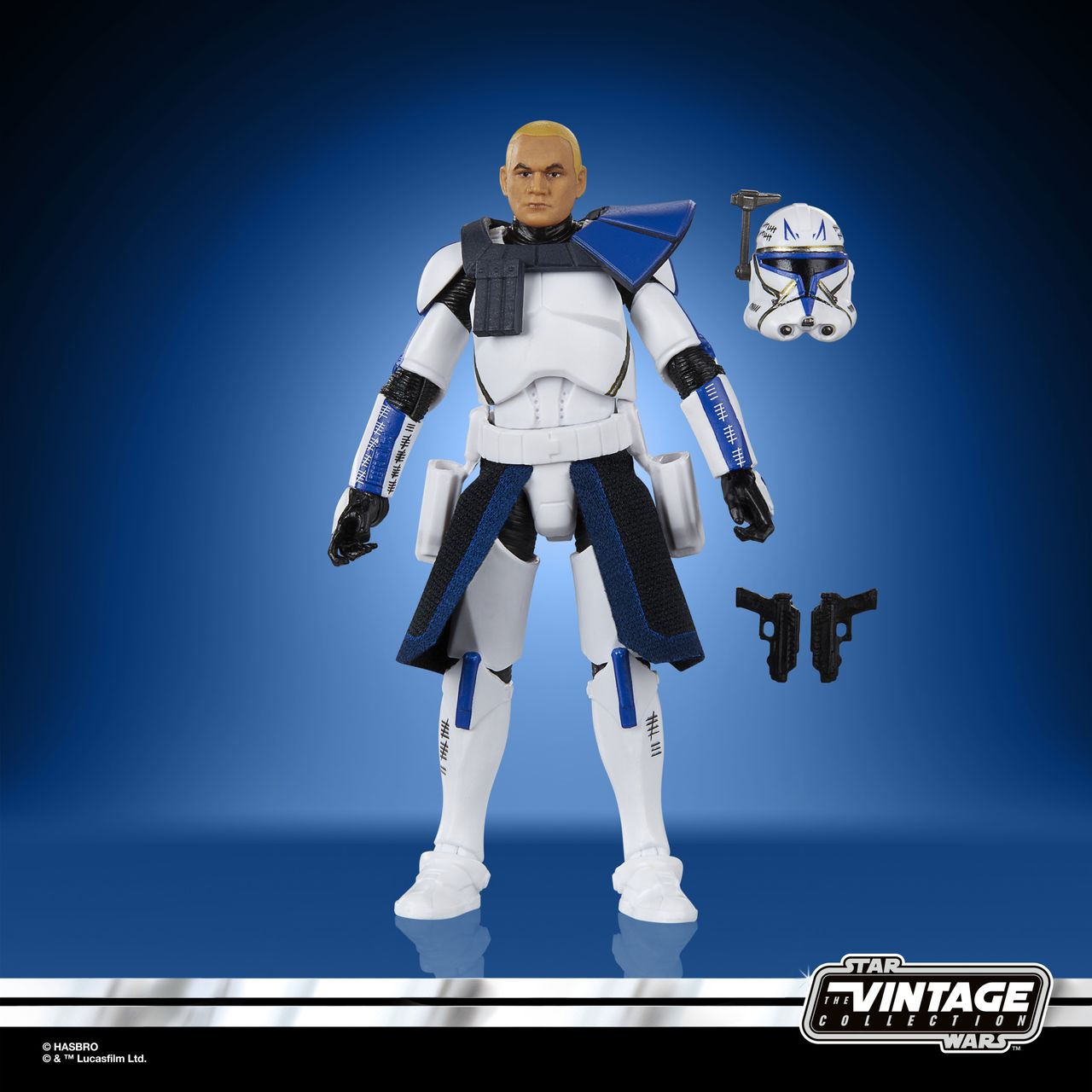 Clone Commander Rex on a blue background