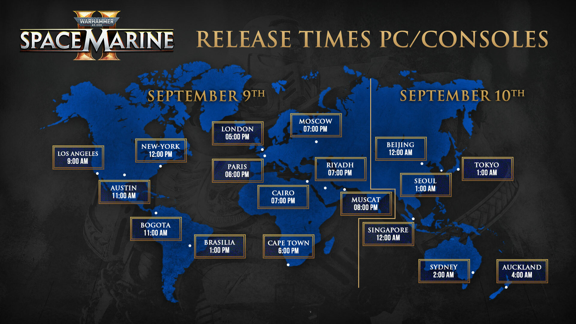 Tiempos de acceso anticipado y lanzamiento global de Space Marine 2