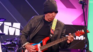 Joe Satriani performs at SiriusXM Studios in Los Angeles on November 14, 2023