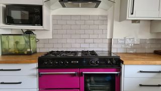 completed tiling of a kitchen wall