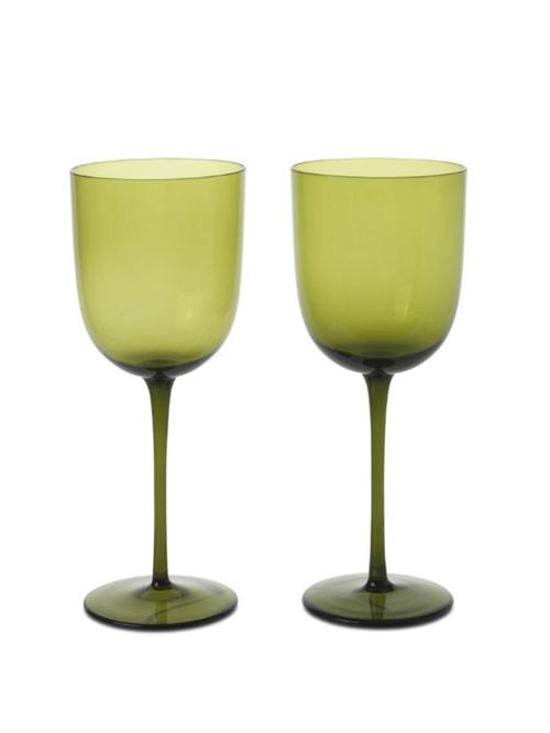 Ferm Living | Wine Glass in Moss Green - Set of 2