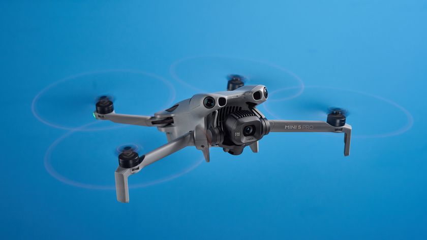 A dark grey DJI Mini 5 Pro drone