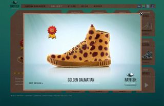 Rayfish Footwear's website shows user-submitted shoe designs to be applied to genetically-engineered stingrays.