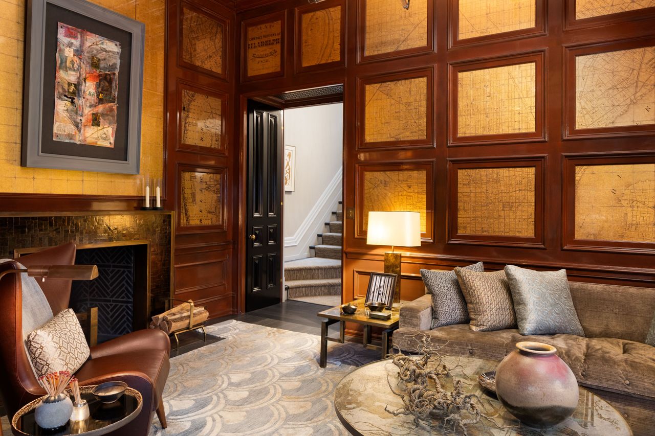 The inside of a historic home for sale in Philadelphia.