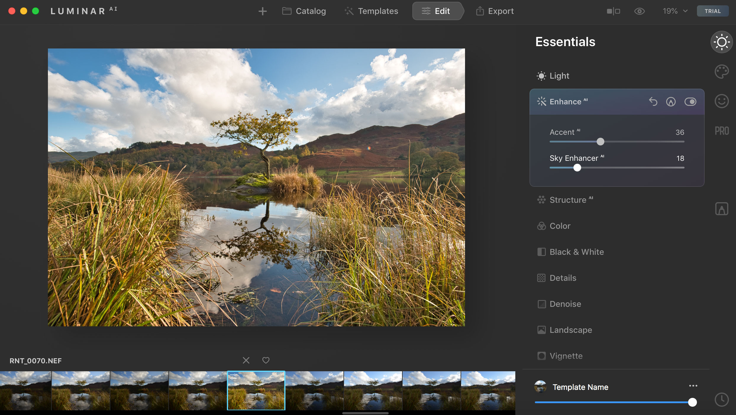 Luminar AI tutorial templates