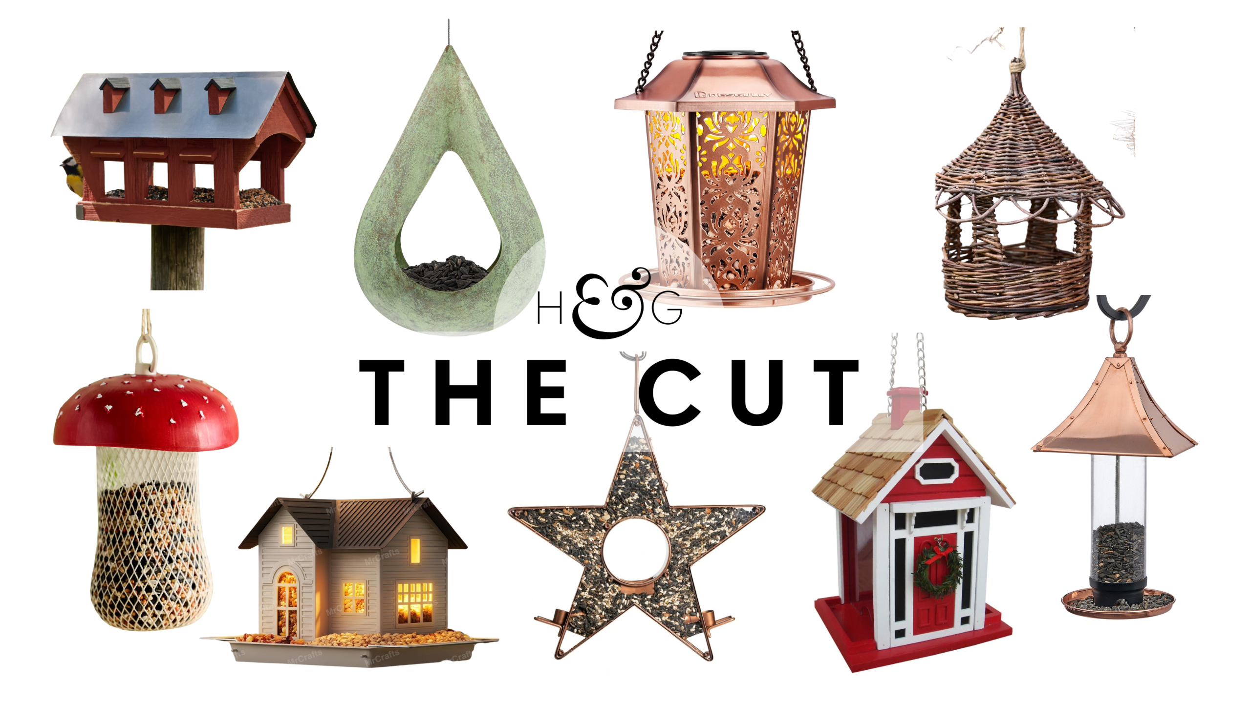 The cut winter bird feeders