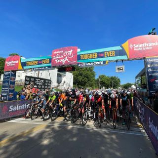 Start for 2021 River Parks Criterium Pro Men at Tulsa Tough