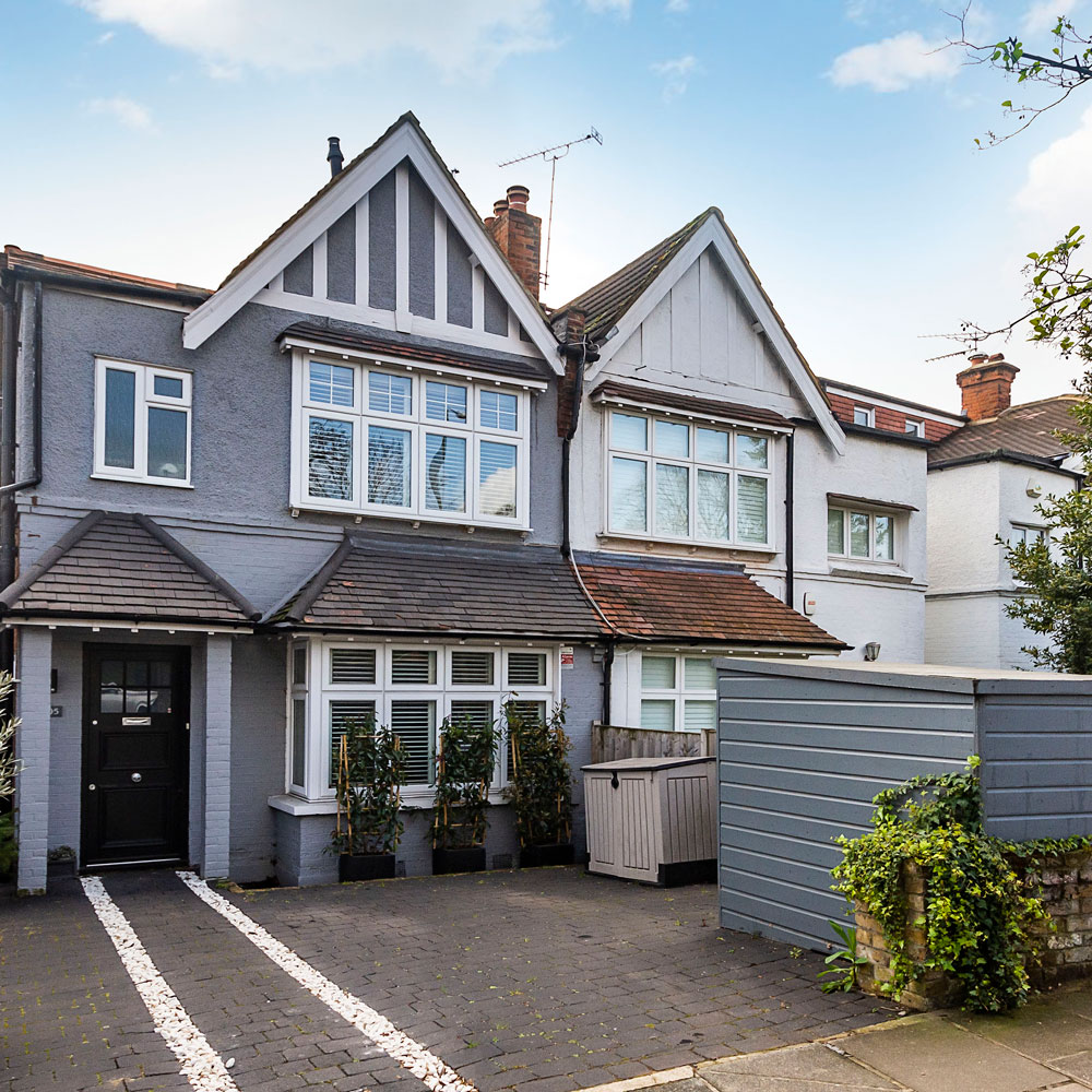 house grey exterior with white windows