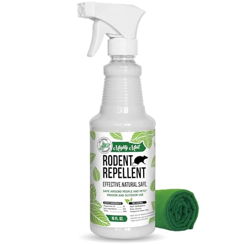 Mighty Mint Peppermint Oil Rodent Repellent Spray &amp;ndash; Natural Indoor &amp;amp; Outdoor Control for Mice and Rats &amp;ndash; Plant-Based, Extra-Strong Formula - 16 Oz