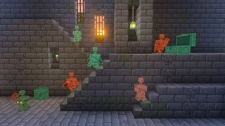 Copper age update in Minecraft Copper Golem in stone base 