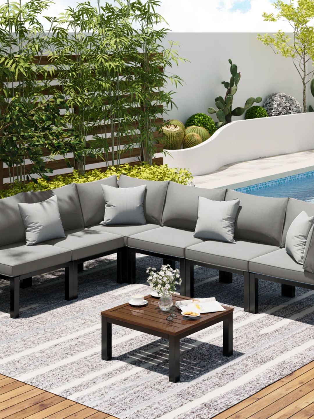Wayfair.co.uk, Blue Elephant 6 - Person Sectional Seating Group With Cushions &amp;amp; Reviews | Wayfair.co.uk