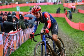 OVERIJSE BELGIUM NOVEMBER 20 Shirin Van Anrooij of The Netherlands and Team TrekLions competes during the 62nd UCI Cyclocross World Cup Druivencross Overijse 2022 Womens Elite CXWorldCup Overijse Cyclocross on November 20 2022 in Overijse Belgium Photo by Luc ClaessenGetty Images