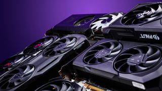 graphics cards on a purple background