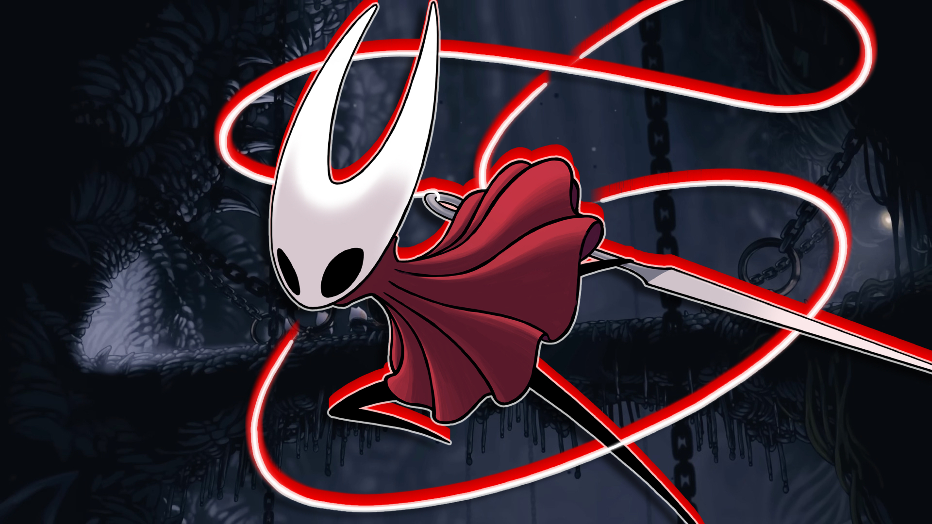 Hornet against a gloomy underground cave backdrop