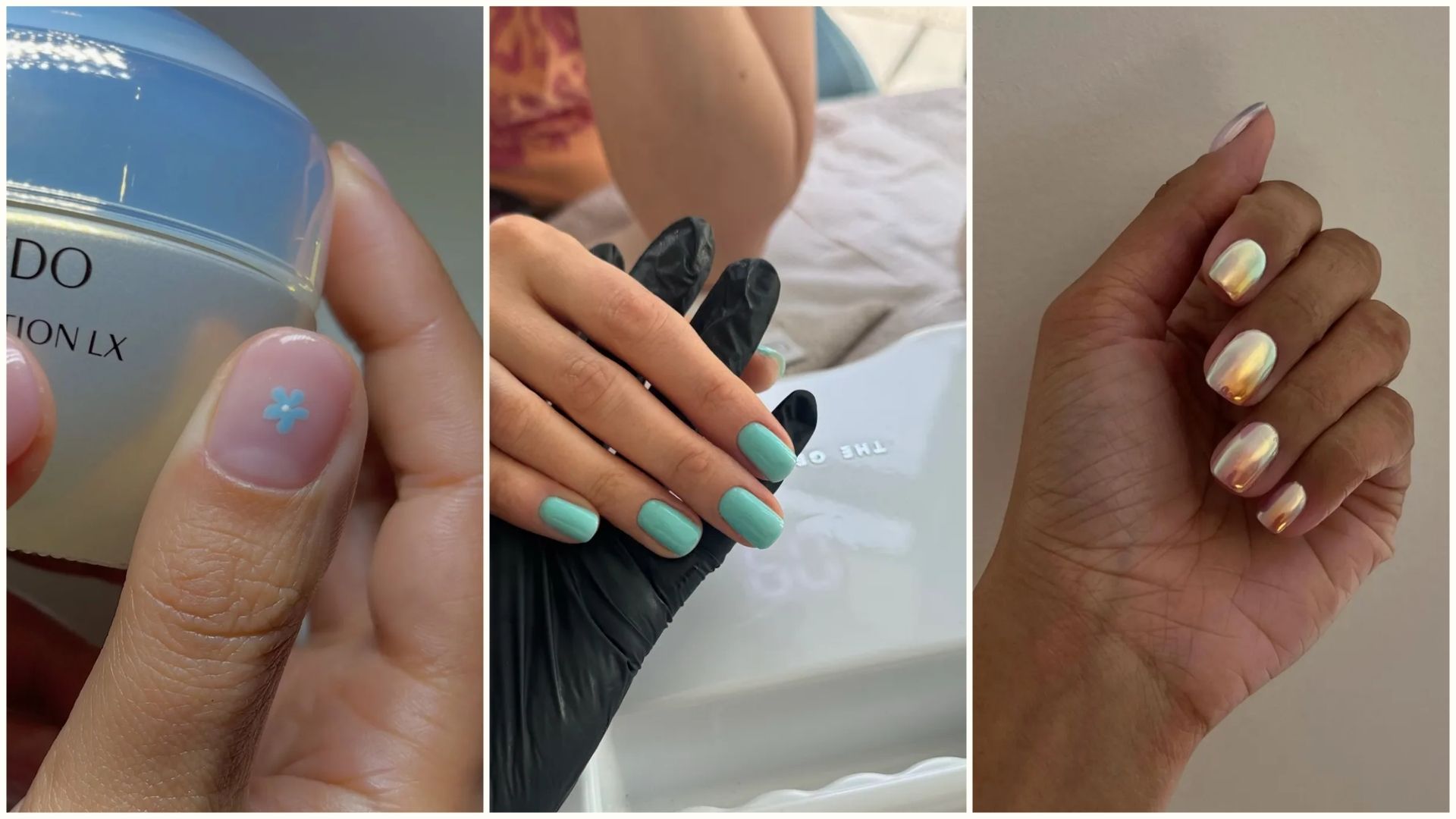 A collage of festival nail trends